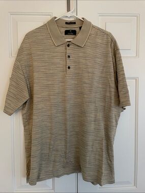 Vintage Gary Player Men's Tan Textured Polo Shirt